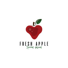 Apple fruit logo design template