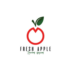 Apple fruit logo design template