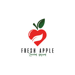 Apple fruit logo design template