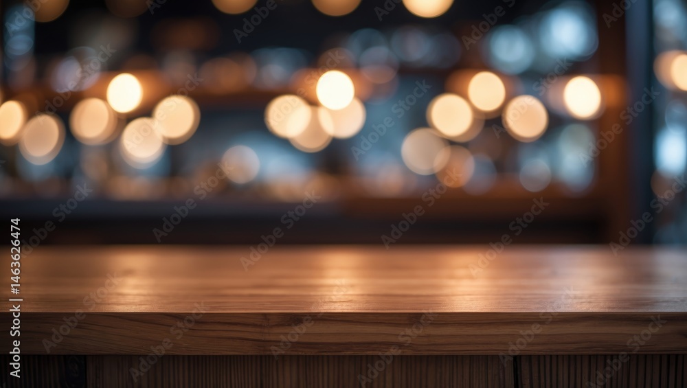Poster blurry bokeh scene in a dark cafe setting