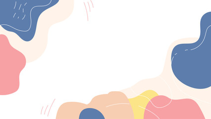 Pastel Abstract Background with Organic Colorful Shapes - Minimal Elegant Frame for Creative Projects