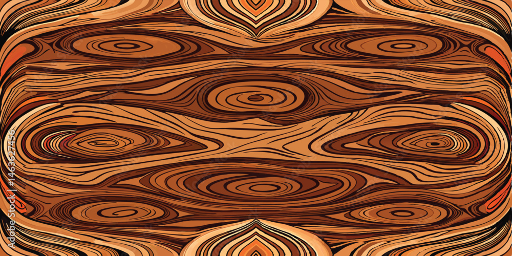 Aufkleber stylized wood grain texture with concentric knots abstract pattern background