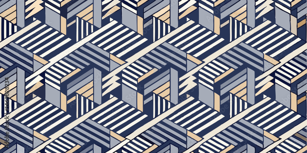 Aufkleber abstract geometric pattern with stripes seamless vector background for digital paper