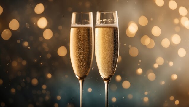 Gold champagne and cocktail glass during celebration event with black backdrop