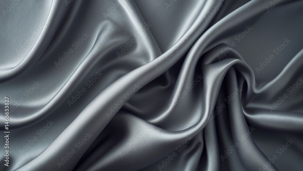 Poster soft gray pearl wave design featuring silk and fabric textures with abstract elements and ample copy