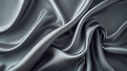 Fototapeta premium Soft gray pearl wave design featuring silk and fabric textures with abstract elements and ample copy space
