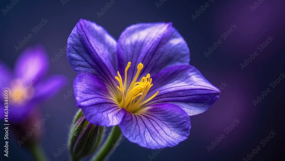 Aufkleber violet flower in macro focus emphasizing texture and creative photography