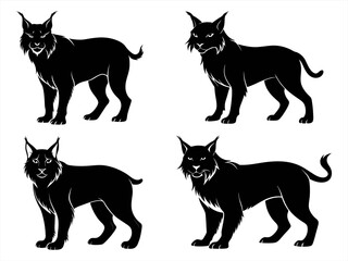 lynxe sihouette black vector bundle