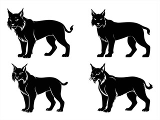 lynxe sihouette black vector bundle