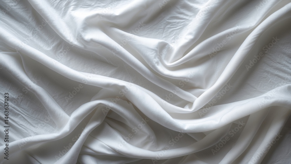 Poster white bedding with empty space for writing in the background