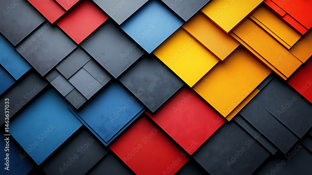 Poster geometric square pattern multicolored tiles abstract design creative background elegant surfaces mod