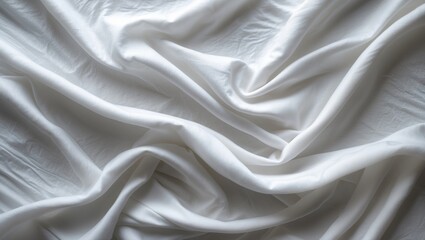 Obraz premium White bedding with empty space for writing in the background