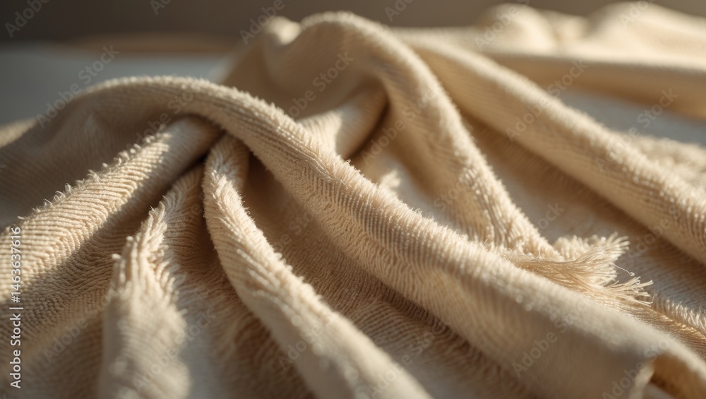 Poster soft fabric towel with vibrant cotton texture for background design