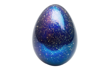 Isolated Galaxy-Inspired Decorative Easter Egg with Starry Design