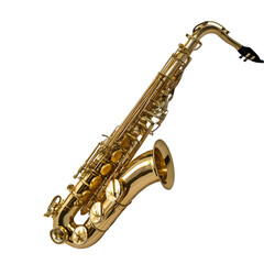Beautiful golden saxophone on white background