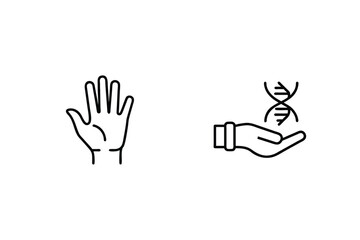 Hand with dna strand symbolizing science and genetic engineering on white background