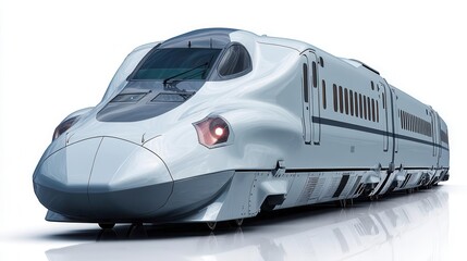 Fototapeta premium Futuristic high speed train with sleek aerodynamic design