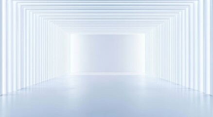 Empty Corridor with Parallel White Lines