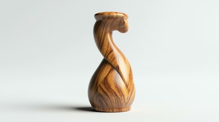 Elegant wooden vase with artistic design.