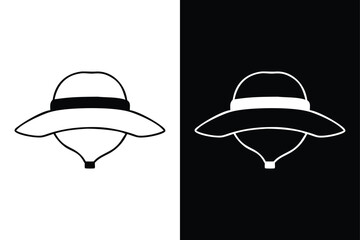 Thin Line Sunhat Icon. Elegant Summer Holiday Vector Illustration