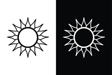 Sun Line Illustration. Hot Weather and Vacation Vector Element