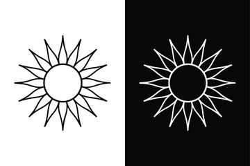 Sun Icon Vector. Bright Sky and Holiday Atmosphere Design