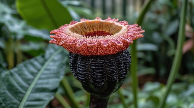 Hydnora africana blooming, a parasitic plant with unique appearance.