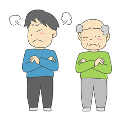 不仲な家族のイラスト