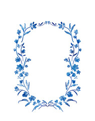 blue floral frame