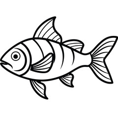 Vector illustration of a fish on a white background