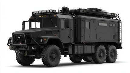 Obraz premium Large off road armored vehicle with rugged design and military features