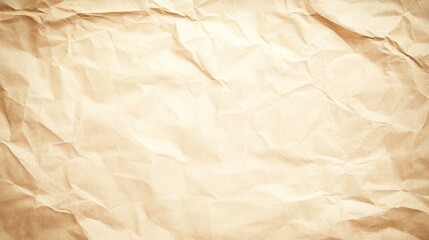 Obraz premium Crumpled paper texture background beige brown wrinkled surface design element