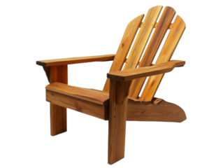 Isolated Stained Wood Adirondack Chair with Comfortable Design