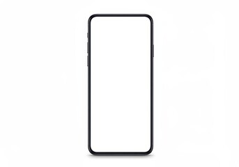 Modern smartphone with blank white screen isolated on a white background for mockup and app presentation