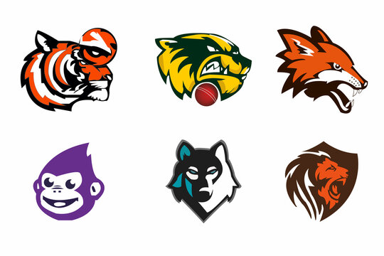 "Collection of Animal Mascot Logos - Vector Icons for Sports Teams and Esports"