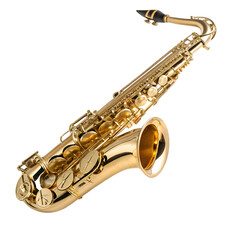 Beautiful golden saxophone on white background