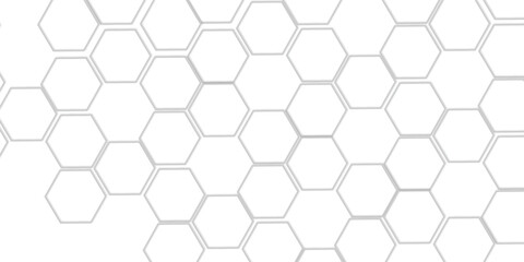 Light gray or white out line hexagon  3d effect pattern with shadow seamless texture background. Use for book, poster, flyer, website vector illustration. 