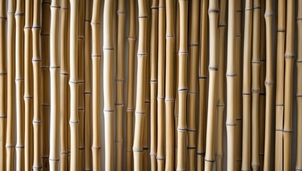 Fototapeta premium Bamboo brown straw mat background with an abstract textured design