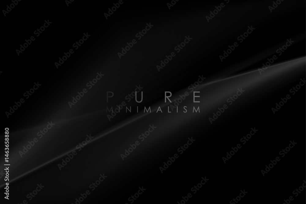 Aufkleber black glossy smooth stripes abstract tech minimal background. vector pure minimalism design