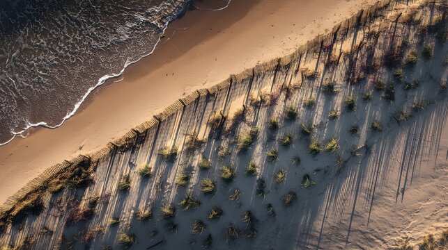 Implement Innovative Sand Fencing for Coastal Dune Restoration to Prevent Erosion and Promote Biodiversity Long Term
