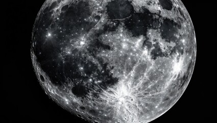 Complete Moon Phase Illuminating the Cosmos