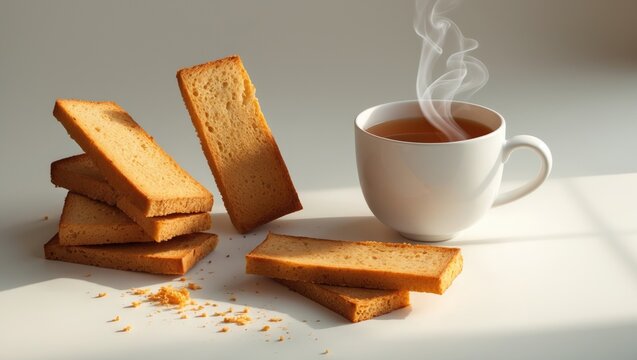 Delicious crispy rusk paired with spicy masala chai