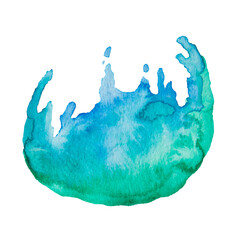 Blue Hand Drawn Watercolor Drops Round Banner