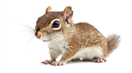 Obraz premium Charming Close-up of an Adorable Chipmunk Against a Pristine White Backdrop