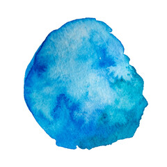 Blue Hand Drawn Watercolor Drops Round Banner
