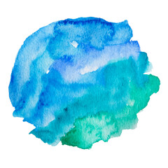 Blue Hand Drawn Watercolor Drops Round Banner