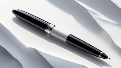 Background with a black and white ballpoint pen