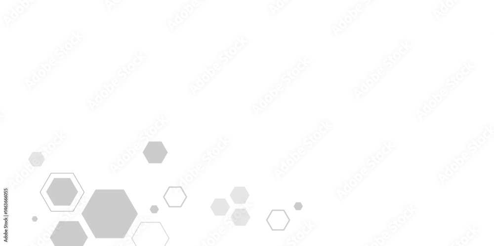 Poster grey and whti hexagon white background wall pattern