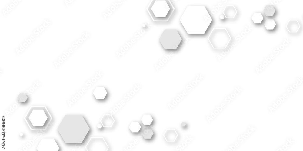 Poster grey and whti hexagon white background wall pattern