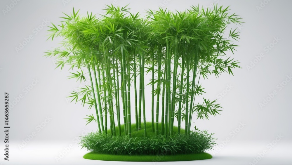Poster design-ready high-resolution bamboo tree image with white background